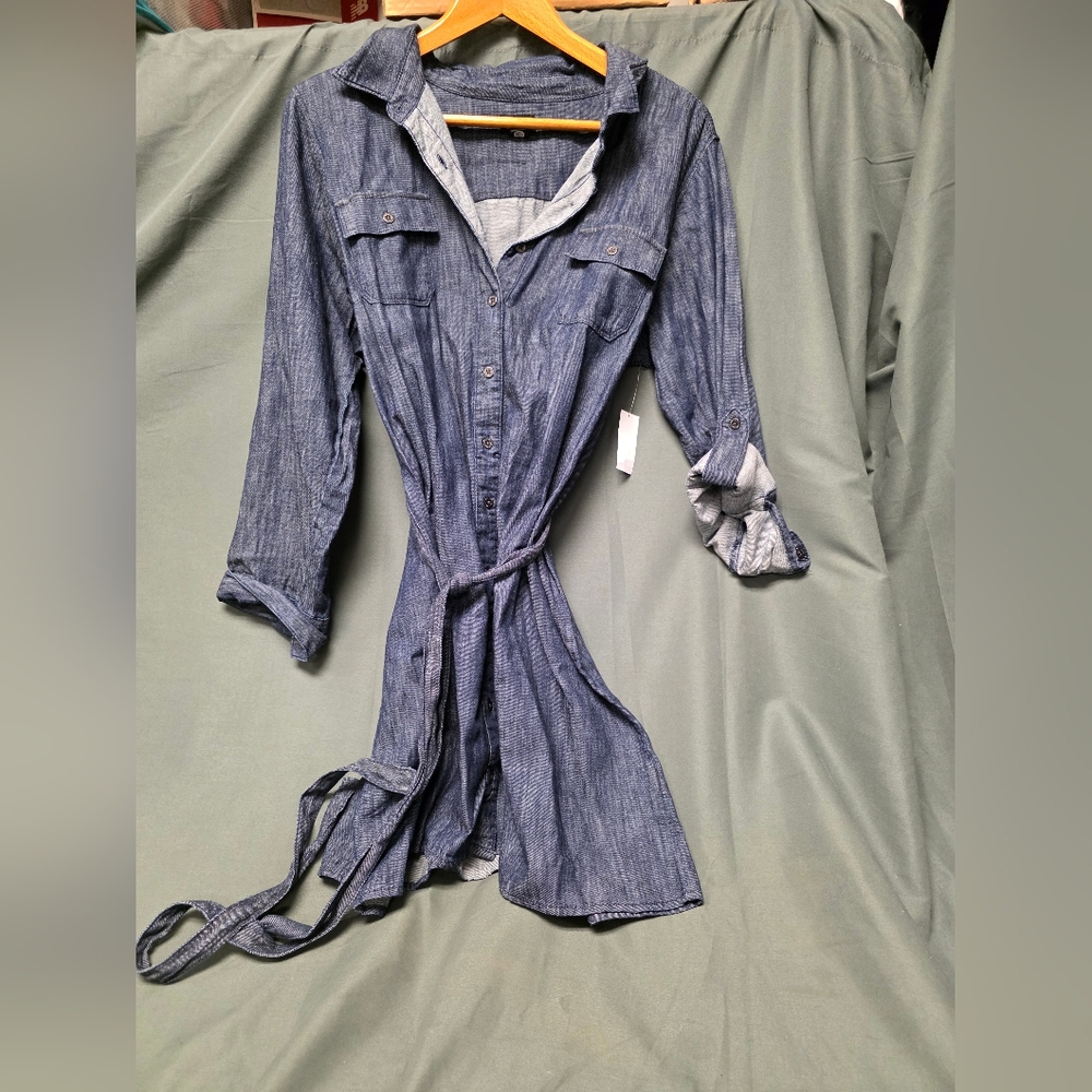 Simply Emma Dark Blue Denim Shirt Dress